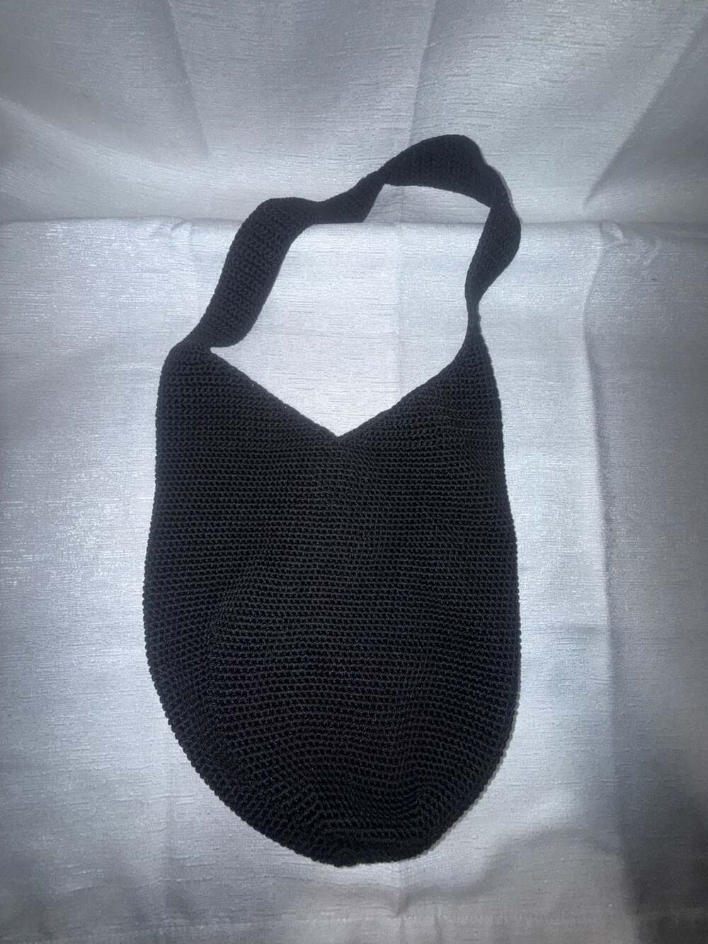 The Sak Black Crochet Hobo Shoulder Bag